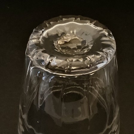 Detail: Antique engraved Bohemian glass tumbler 