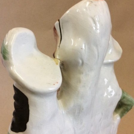 Detail: Victorian Staffs archers spill vase