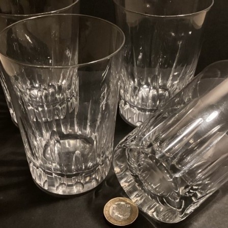 Detail: Antique Victorian  hand blown and cut  water glasses or tumblers.