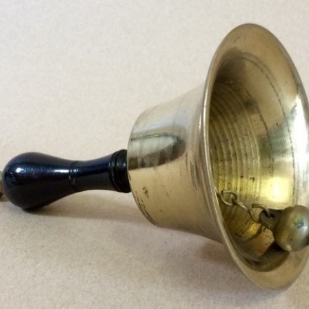 Detail: Victorian brass table bell