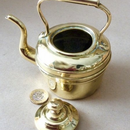 Detail: Antique miniature brass kettle 