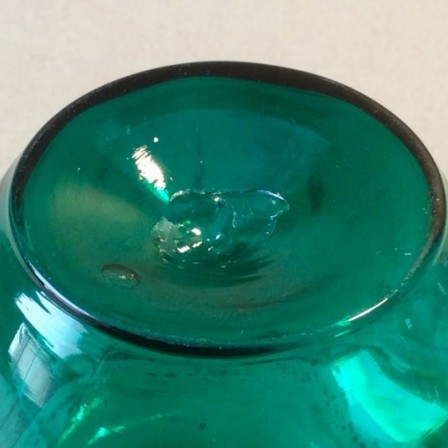 Detail: Antique Victorian enamelled  green glass water jug 