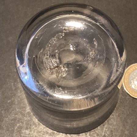 Detail: Antique Georgian clear medicine or dram glass tumbler.