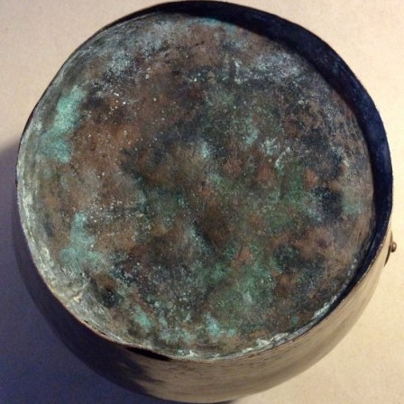 Detail: Antique 18th century Dutch copper flagon or pitcher.