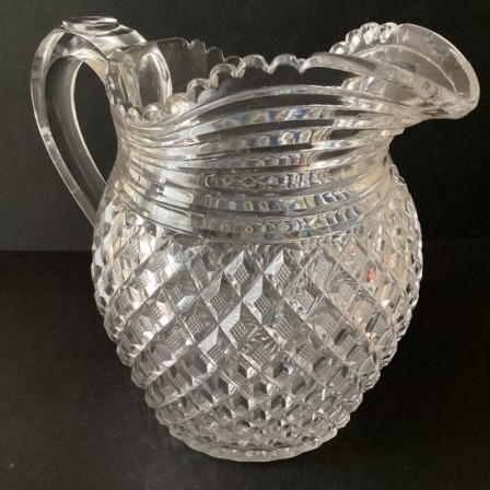 Detail: Antique Georgian cut glass water jug good original condition 