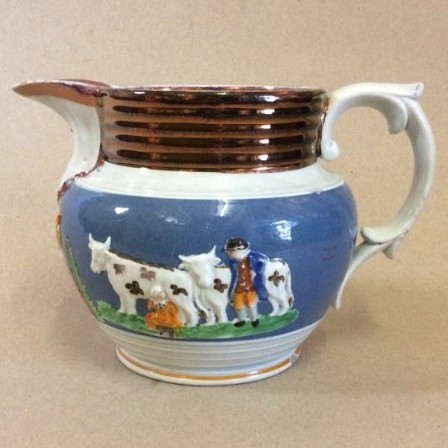 Detail: Sunderland lustre creamware moulded jug