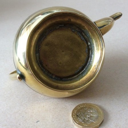 Detail: Early 20th century miniature brass teapot 