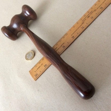 Detail: Antique turned Rosewood Auctioneers Gavel