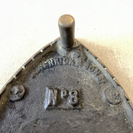 Detail: Antique A.KENRICK & SONS NO. 8 brass iron stand/trivet.
