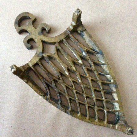 Detail: Antique Victorian cast bronze or brass iron stand or trivet