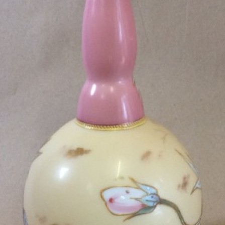 Detail: Victorian enamelled glass  bottle shaped vase