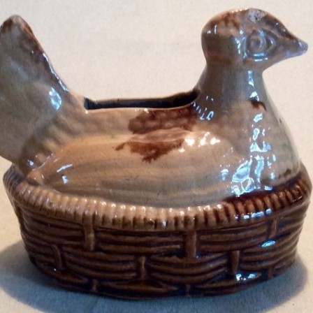 Detail: Victorian pottery hen child's money box