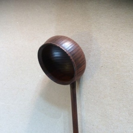 Detail: Victorian treen mahogany punch ladle