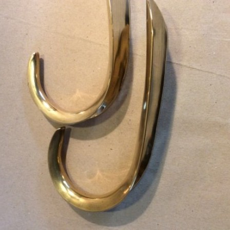Detail: Pair Victorian brass shoe horns