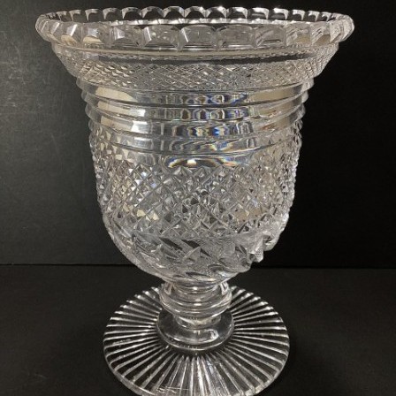 Detail: Antique Regency style cut clear glass celery vase c1900