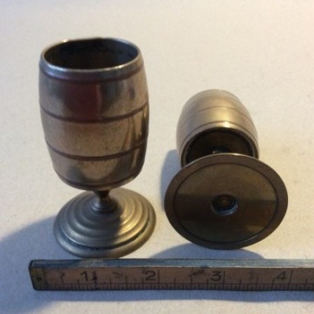 Detail: Early 20th century brass and copper match or toothpick holder