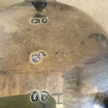 Detail: Pair Victorian silver salts