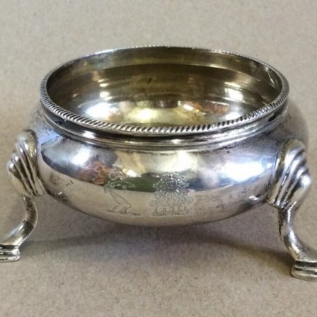 Detail: Pair Victorian silver salts