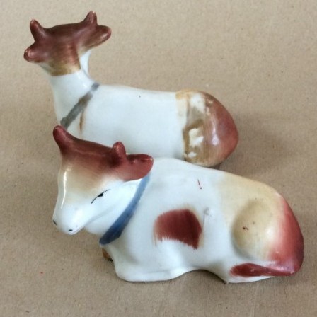 Detail: Pair Victorian staffs. cows.