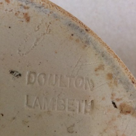 Detail: Doulton Lambeth C19 stoneware tobacco jar